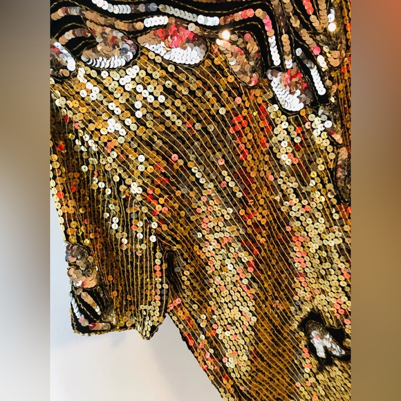 Gold Sequin hand made in India L - Picture 4 of 9